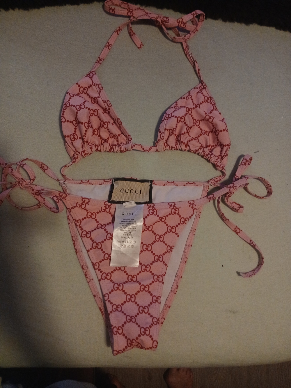 Pink (Small) Gucci Print Swimsuit